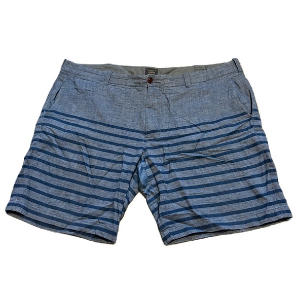 J Crew Shorts Mens Size 40 Blue Striped Stanton 9" Inseam Cotton Linen Chino - Picture 1 of 9